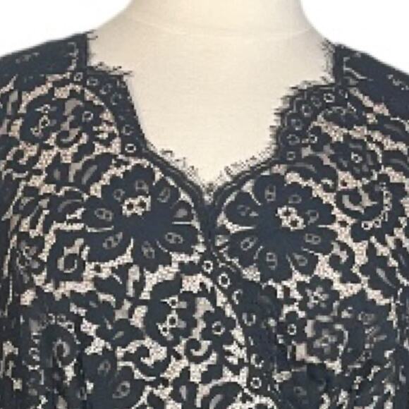 Eliza J Dress V-neck Black Lace Taffeta Floor Length Gown Women’s Plus Size 14W - Picture 10 of 12